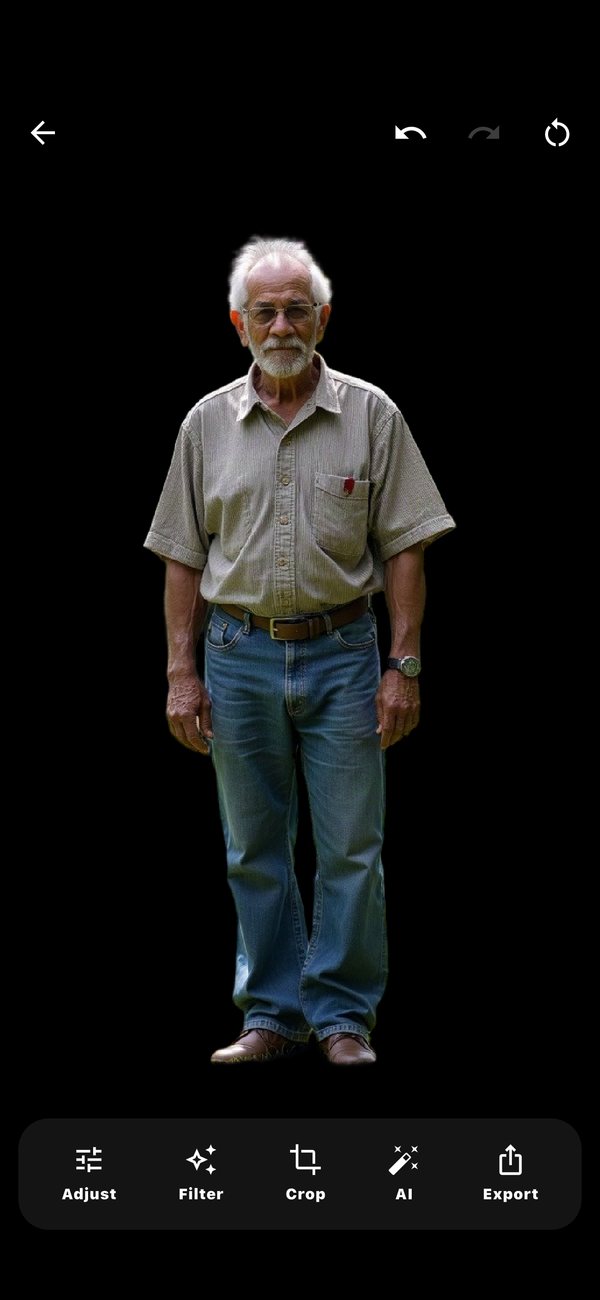 A man cut out cleanly from his background with Remove Background